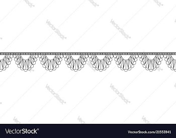 Lace design line on white background vector image