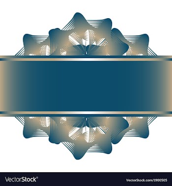 Lace flowers pattern and blue ribbon vector image