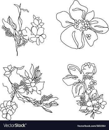  					Lace flowers set vector image														