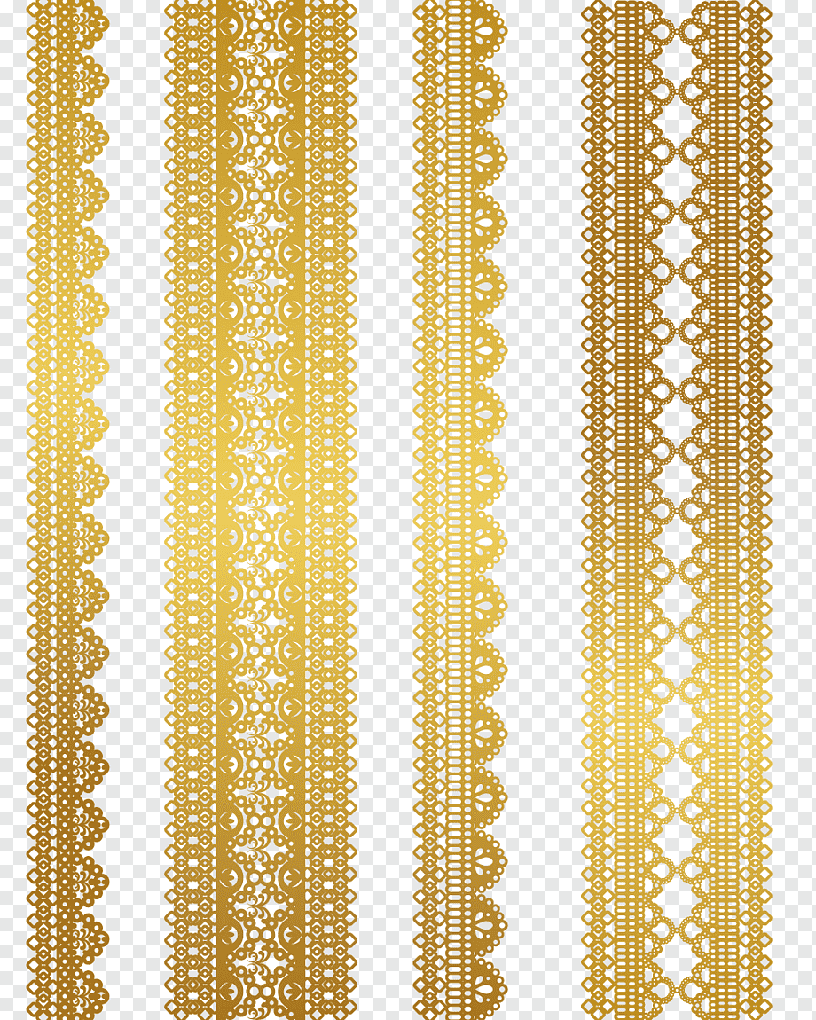 Lace Gold Euclidean Textile, Gold lace pattern material, four gold laces, cdr, gold Coin, geometric Pattern png