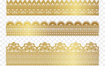Lace Gold Textile Ribbon - Gold lace border 