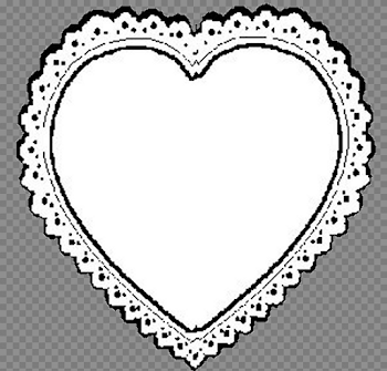 Lace heart svg black and white stock - RR collections