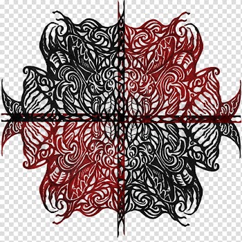 Lace Pattern, black and red floral graphic transparent background PNG clipart