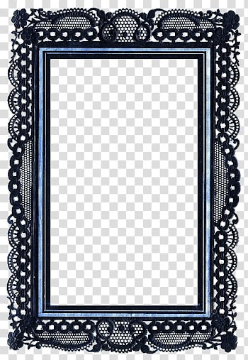 Lace, rectangular black frame panel transparent background PNG clipart