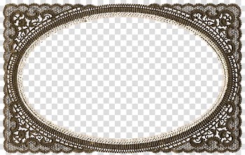 Lace, rectangular brown frame illustration transparent background PNG clipart