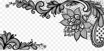 Lace Royalty-free Clip art - Black French Floral Border PNG picture 