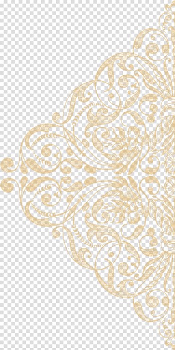Lace Texture mapping Pattern, Gold lace texture Ornament, beige floral border decor transparent background PNG clipart