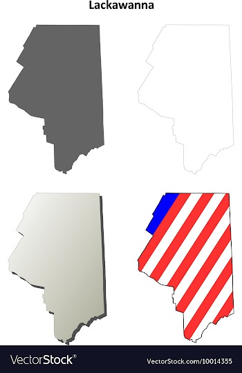 Lackawanna Map Icon Set vector image