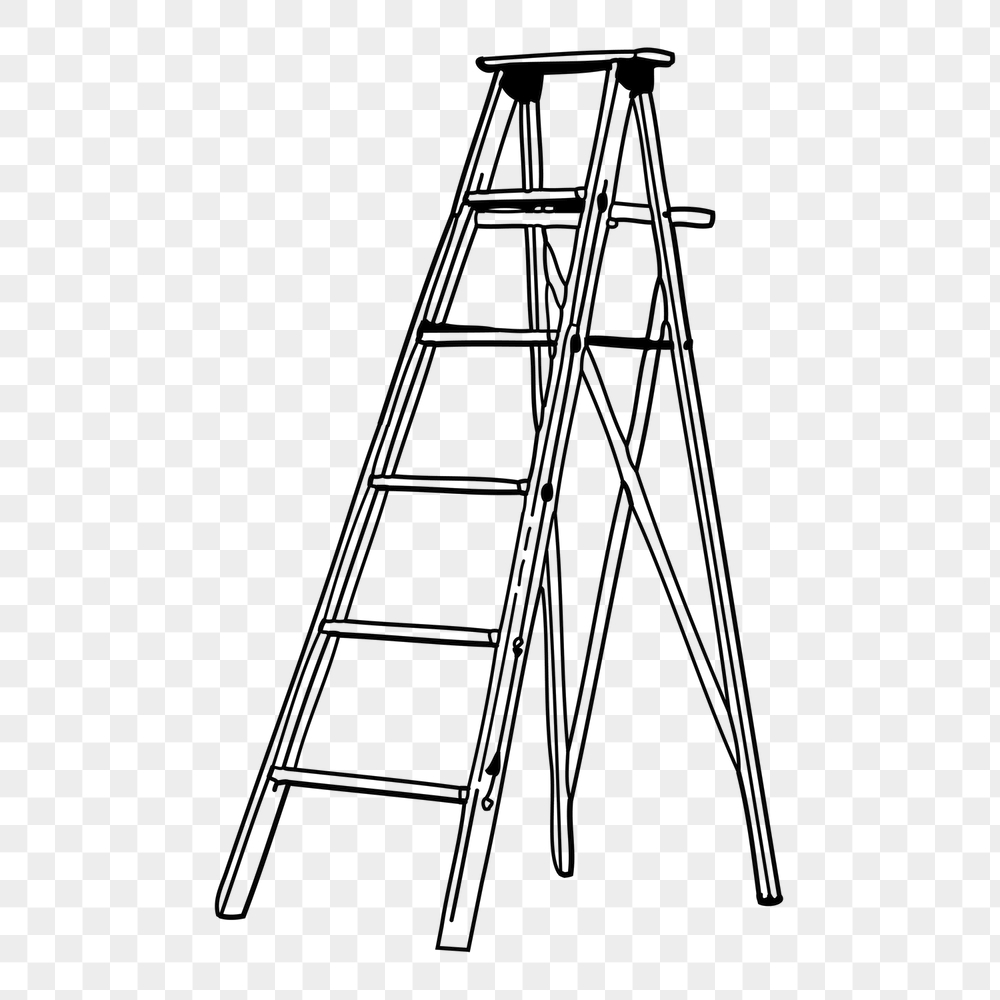 Ladder png sticker, tool vintage | Free PNG - rawpixel