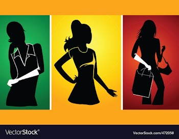  					Ladies silhouette vector&nbsp;image														