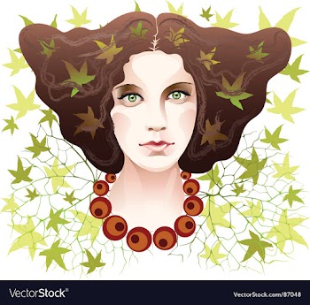 Lady autumn vector image