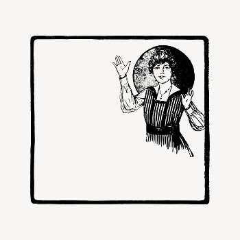 Lady frame clipart, drawing illustration | Free Vector Illustration - rawpixel