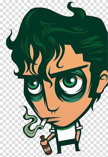 Lady Gaga, man smoking and drinking illustration transparent background PNG clipart