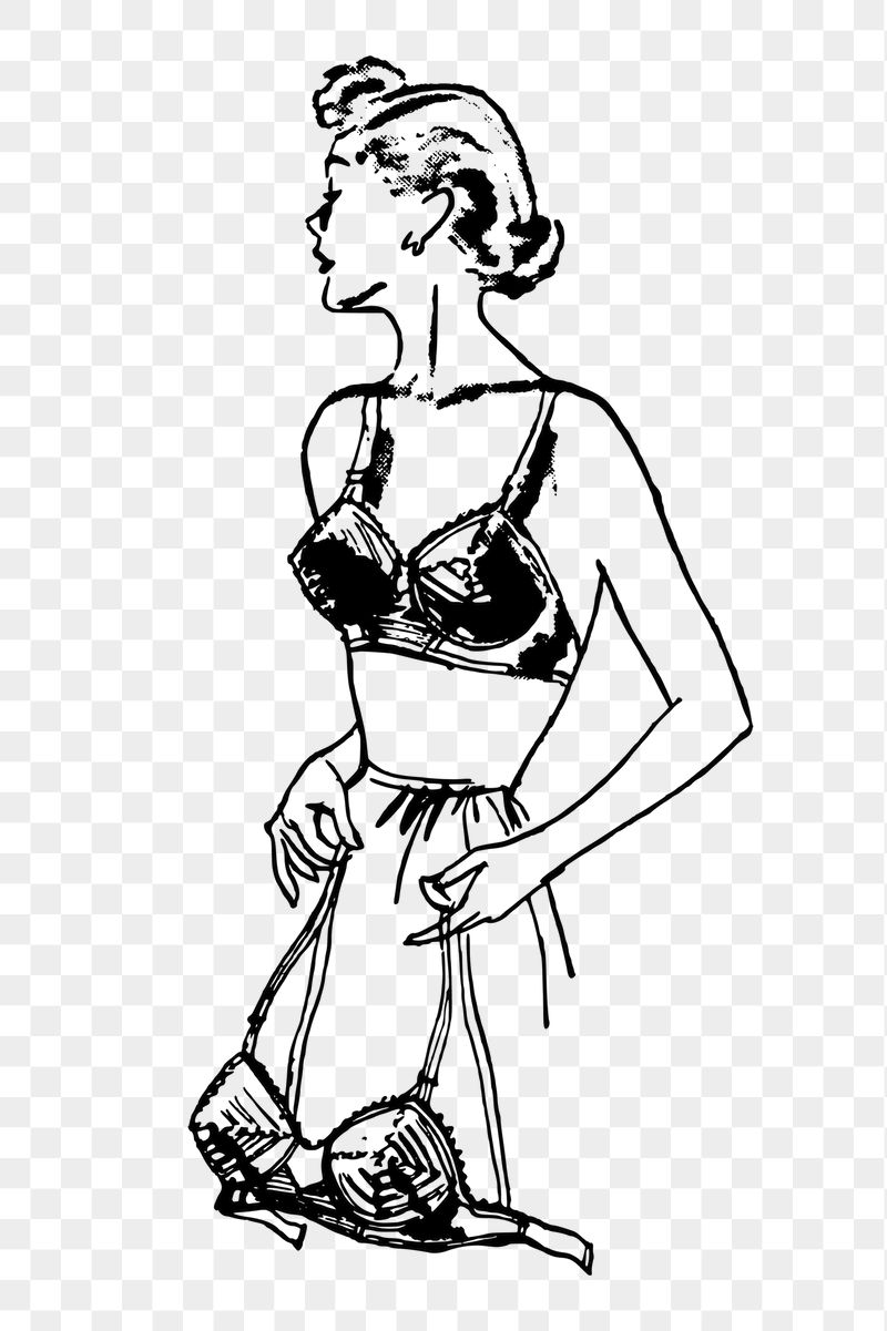 Lady holding brassiere png sticker | Free PNG - rawpixel