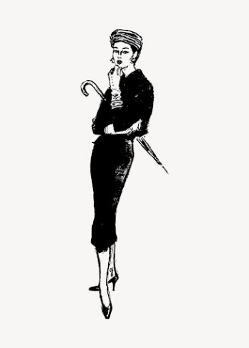 Lady in black dress clipart, | Free Vector Illustration - rawpixel