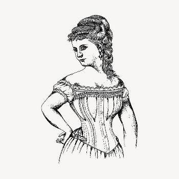 Lady in corset clipart, vintage | Free Vector - rawpixel