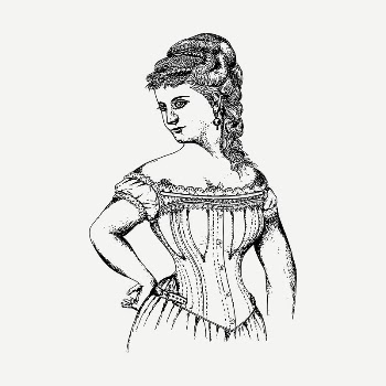 Lady in corset drawing, vintage | Free PSD - rawpixel