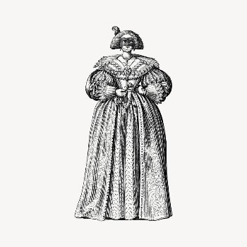 Lady in gown collage element, | Free Vector Illustration - rawpixel