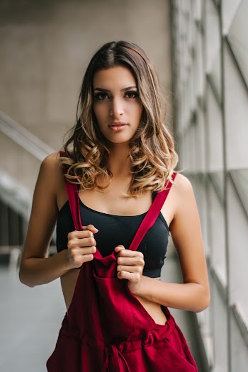 Lady In Red Jumpsuit