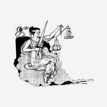 Lady justice collage element, black | Free PSD Illustration - rawpixel