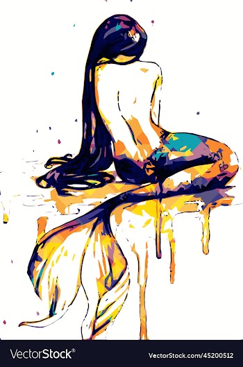 lady mermaid colorful creative poster