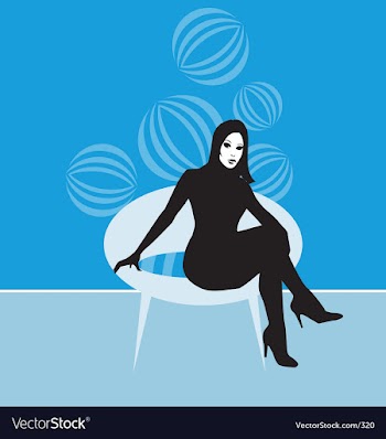 Lady on retro chair vector image