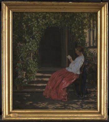 Lady reading outside a garden | Free Photo - rawpixel