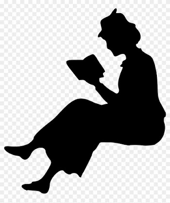 Lady Reading - People Reading Silhouette Png