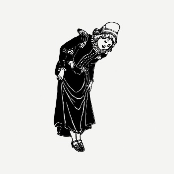 Lady showing shoes clipart, vintage | Free PSD Illustration - rawpixel