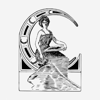 Lady sitting on crescent moon | Free Photo - rawpixel