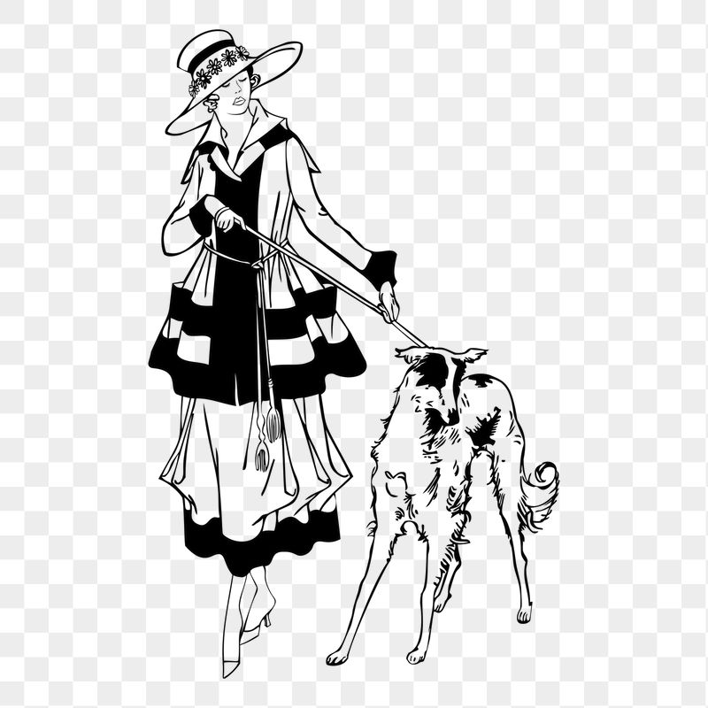Lady walking dog png sticker | Free PNG - rawpixel