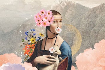 Lady with an Ermine background, | Free Photo - rawpixel