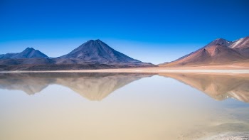 Lake and Mountains near Lascar Volcano