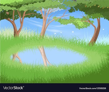Lake in forest vector image