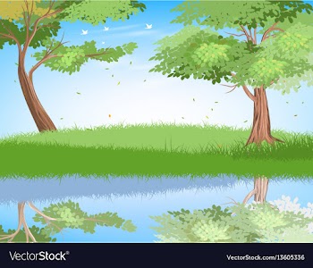 Lake in nature scene vector image