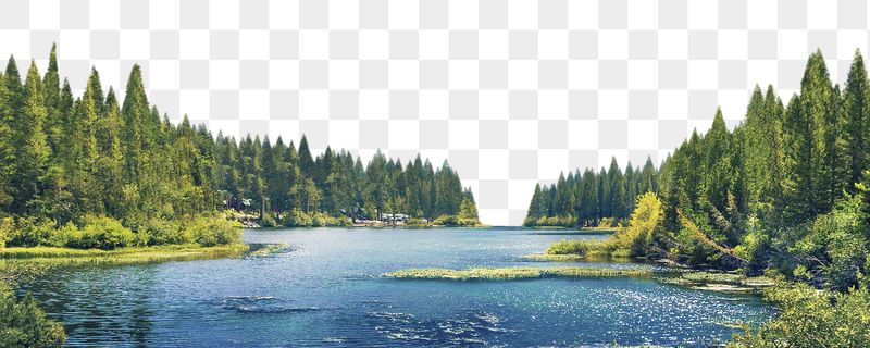 Lake landscape png border sticker, | Free PNG - rawpixel