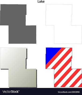 Lake Map Icon Set vector image