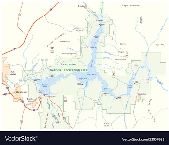  					Lake mead map nevada arizona united states vector image														