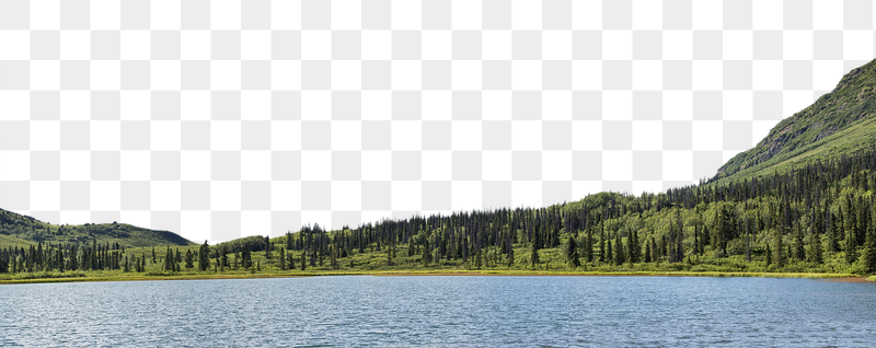 Lake mountain png border, serene | Free PNG - rawpixel
