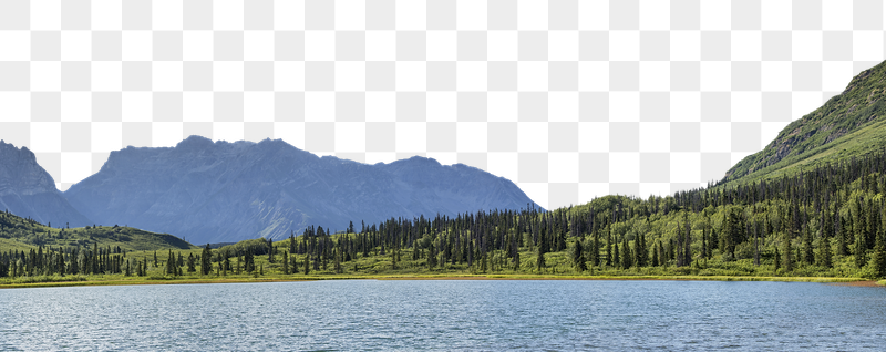 Lake mountain png border, serene | Free PNG - rawpixel