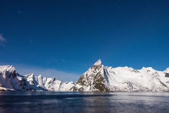 lake near mountain covered with snow