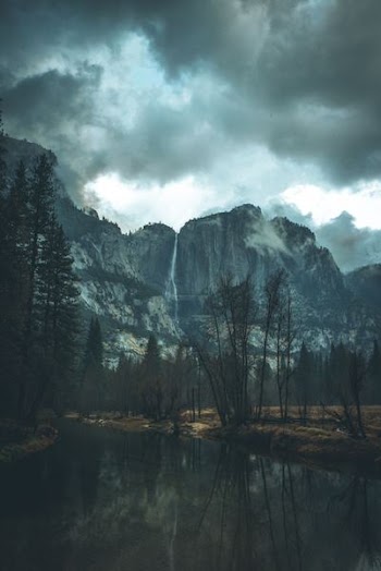 lake near rocky mountain