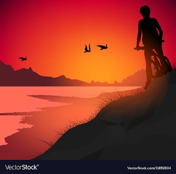 Lake scene vector image