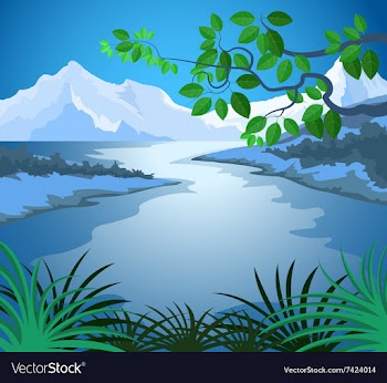 Lake scene vector image