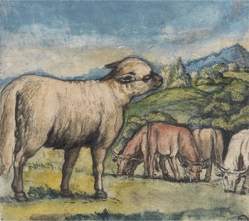 Lamb and Oxen in a Pastoral | Free Photo - rawpixel