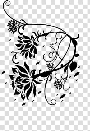 Lamour Lotus, black and white abstract painting transparent background PNG clipart