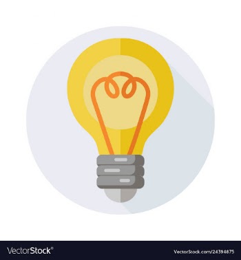 Lamp icon with long shadow for web design vector image