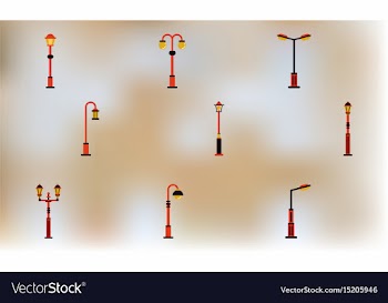 Lamp street electricity industry collection vector image