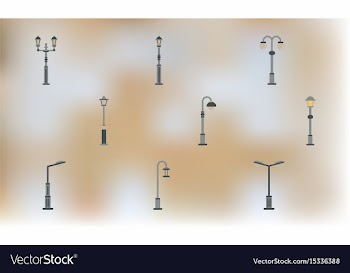 Lamp street electricity industry collection vector image