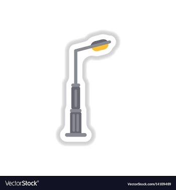 Lamp street electricity industry in paper sticker vector image